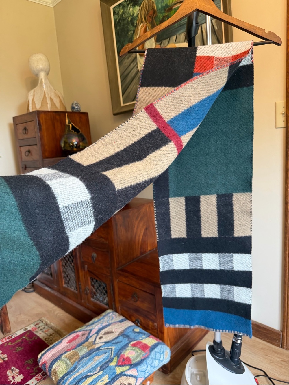 NEW Burberry Multi-Color Patterned Wool Sweater - Picture 6 of 8